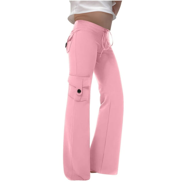 RXIRUCGD 2025 Summer Clothes for Kids Solid Color Pocket Button Up Casual Fashion Pants For Kids And Girls