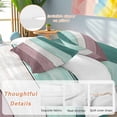 thumbnail image 4 of Teal Red Wood Grain Full Size Comforter Set, Vintage Green Light Red Gradient Wooden Plank Bedding for All Seasons, 4 Pcs Bed Set, 1Quiltcover (86"x86") ,1Sheet(80"x116"), 2Pillowcases (30"x20"), 4 of 9