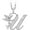 White, variant on 14K White Gold Finish Round Cut White Diamond 925 Sterling Silver Diamond Cute Elf Angele With U Initial Letter Pendant Necklace for Women