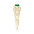 thumbnail image 3 of ANGARA Natural Aeon Vintage Style Solitaire Emerald Filigree Engagement Ring in 14K Yellow Gold for Women (Size-6mm) | May Birthstone, Anniversary, Jewelry Gift for Women | Natural Emerald Ring, 3 of 9