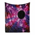 thumbnail image 1 of Abstract Soft Flannel Fleece Blanket, Mosaic Pattern Design Vibrant Colors Tiles Modern Circular Geometric Graphic, Cozy Plush for Indoor and Outdoor Use, 50" x 60", Pink Purple Red, by Ambesonne, 1 of 6