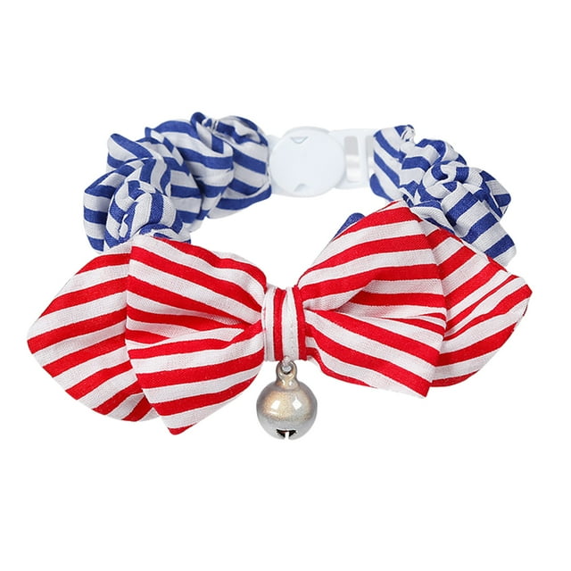 Algodón mascota perro gato fiesta cachorro Bowknot lindo pequeño gato Collar con campana Tela escocesa doble Salvador Pequeña campana de gato para mascotas