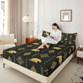 thumbnail image 4 of Feelyou Hippie Bear Teens Twin Sheet Sets, Yellow Damask Aztec Bedding, 3pcs, 4 of 7