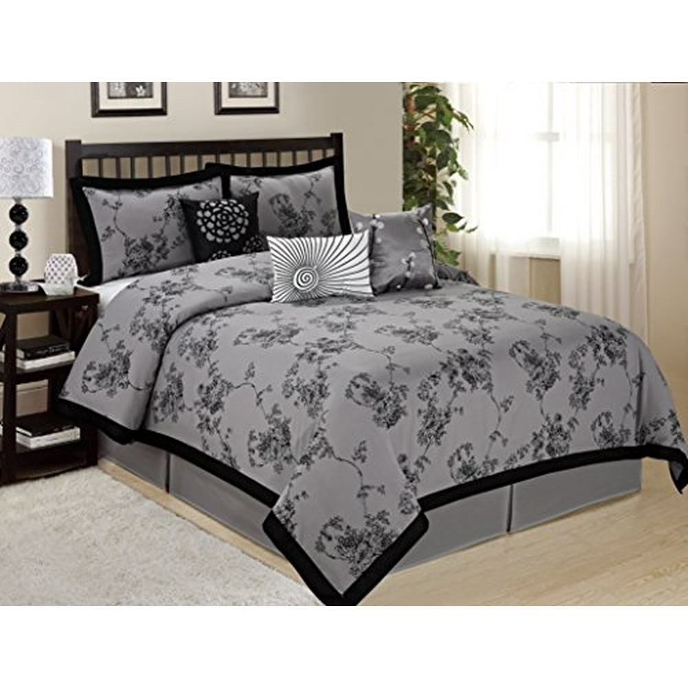 7 Piece SUNRISE Floral Printed Clearance bedding Comforter Set Fade