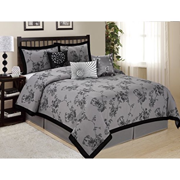 7 Piece SUNRISE Floral Printed Clearance bedding Comforter Set Fade