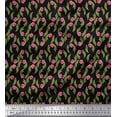 thumbnail image 2 of Soimoi Moss Georgette Fabric Leaves & Floral Clip Art Print Sewing Fabric Yard 42 Inch Wide, 2 of 3