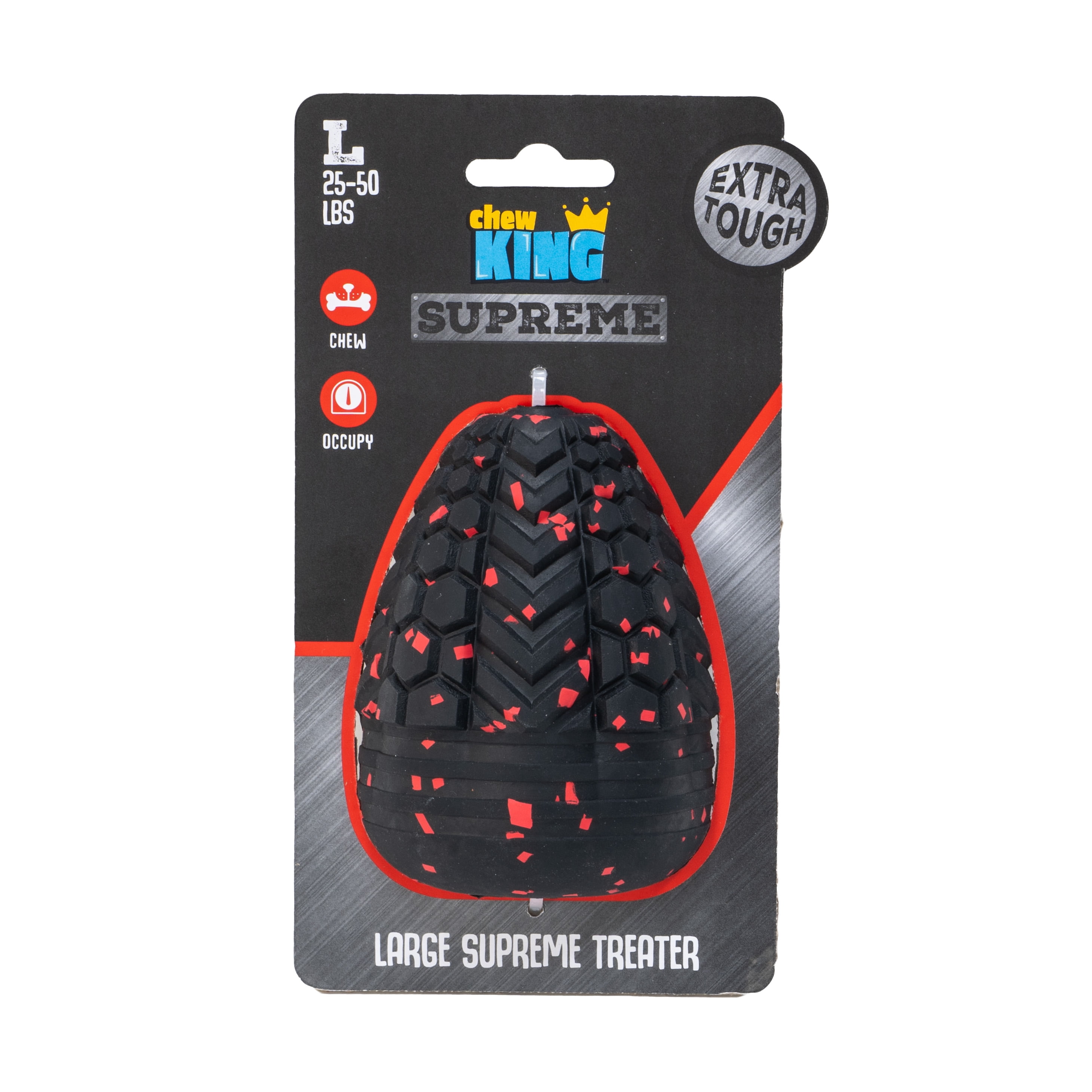 Chew King By Mammoth Supreme Dog Toy Collection, Durable All-Natural Rubber Supreme Treater, Large