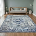 thumbnail image 4 of Area Rug 5x7 ft Living Room Area Rug Bohemian Washable Area Rugs with Non Slip Rubber Backing Vintage Area Rug Thin Carpet for Kitchen Laundry Room Bedroom, 4 of 8