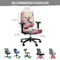 thumbnail image 6 of SCRAWLGOD Hummingbird Peach Blossom Pink Set of 2 Comfortable Office Chair Slipcover Non-Slip Breathable Swivel Chair Cover Anti-Dust Boss Chair Slipcovers for Office Decoration, 6 of 7