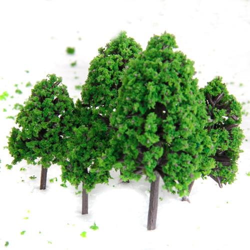 12x Modelo Árboles de Plástico Verde, Trenes, Ferrocarril, Parque, Jardín, Paisaje,Bricolaje, Escala 1/50 Macarena Árbol de paisaje verde
