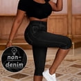 thumbnail image 6 of Oksale Womens Capri Leggings without Pockets Stretch High Waisted Capri Pants Slim Fit Tummy Control Cropped Trousers 2026 Black M, 6 of 9