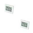 thumbnail image 3 of Matsuzay Reloj despertador LCD Fecha Relojes LED Temperatura Humedad Relojes de escritorio Blanco 2Conjunto, 3 of 6