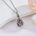 thumbnail image 4 of 925 Sterling Silver Butterfly Urn Necklace for Ashes - Teardrop Red Crystal Cremation Jewelry for Women - Vintage Memorial Keepsake Pendant with 22+2" Chain, 4 of 10