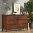 thumbnail image 3 of IKENO 6 Drawers Wood Dresser, Caramel Solid Wood Chest of Drawers, 6 Drawer Storage Dresser for Bedroom (Caramel), 3 of 9
