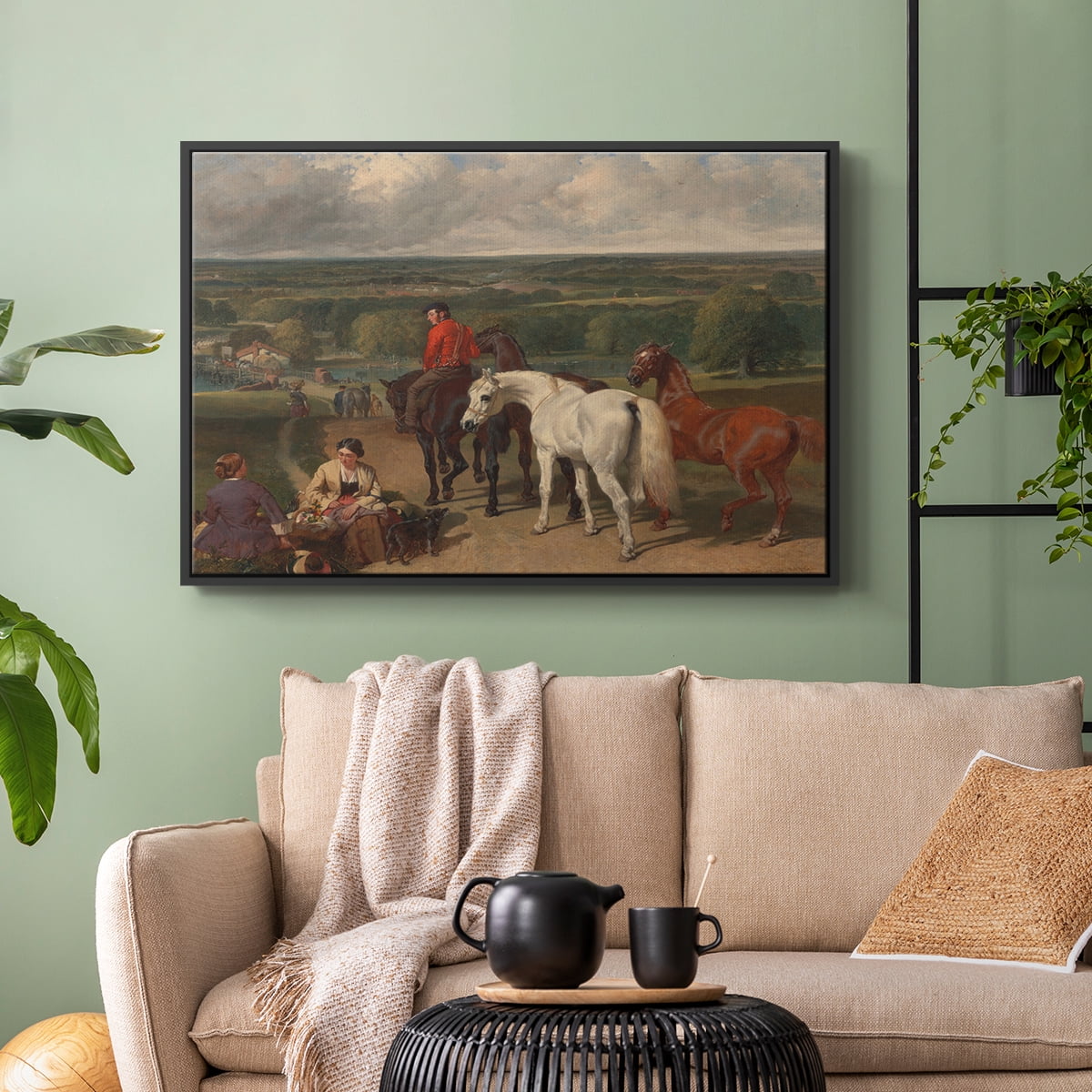Vintage Animal Print-XLVII By Wexford Home Framed in Black Wood Gallery Wrapped Canvas 27 in. x 41 in.