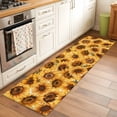 thumbnail image 2 of Yellow Sunflowers 2'x6' Runner Rugs for Hallway Kitchen Bedside Non Slip Washable, Watercolor Floral Flowers Vintage Entryway Rug Runners with Rubber Backing, Long Carpet Runner for Laundry Room, 2 of 8
