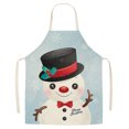thumbnail image 2 of Christmas Apron Cartoon Christmas Pattern Strap Design Wear-Resistant Anti-oil Fadeless Dirt-resistant Washable Versatile Decorative Christmas Apron for Kitchen, 2 of 3
