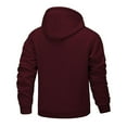 thumbnail image 4 of Caqnni Men's Zip Up Fleece Hoodie Soft Brushed Fleece Hooded Sweatshirts Athletic Fleece Hoodie Jacket Coats for Men (M,Red), 4 of 5