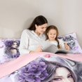thumbnail image 4 of Manfei Romantic Floral Lady Twin Comforter Sets,Gray Wolf Bedding Set,Pink Reversible,2 Pieces,1 Comforter and 1 Pillowcase, 4 of 7