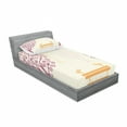 thumbnail image 3 of Nature Bedding Set with Sheet & Covers, Pastel Color Nature Picture Curvy Lines Seagulls Bench and Tree Silhouettes Park, Printed Bedroom Decor 2 Shams, 4 Sizes, Orange Purple, by Ambesonne, 3 of 3