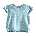thumbnail image 5 of HZLBSE Ruffle Sleeve Wide Leg Casual Outfit Set 2-Piece (Little Girls), 5 of 5