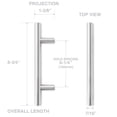 thumbnail image 6 of Cauldham Solid Stainless Steel Cabinet Hardware Euro Style Handle Pull Brushed Satin Nickel, 6 of 6