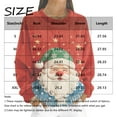 thumbnail image 3 of Women's Fleece Hoodie with Long Sleeve Round Neck, Casual Comfortable Loose-Fit Lightweight, Christmas Plaid Print for Vintage Sportswear,Wine,XL, 3 of 6