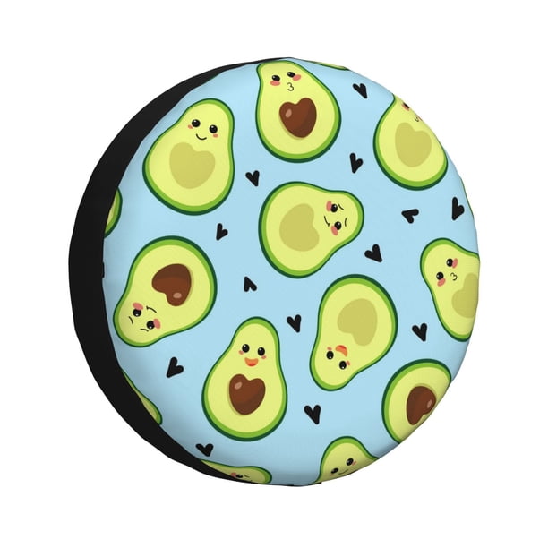 Balery Avocado and Hearts Cubiertas para Neumáticos - Protector Resistente para Neumáticos de Camioneta, SUV, Remolque, Camper y RV-15 inch