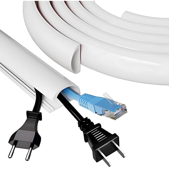 39" Side Open Cord Hider for Wall Mounted TV, Flexible Cable Concealer, Wall Cable Management Channel, Wire Hider Cord Organizer, 1.08" W x 0.6" H