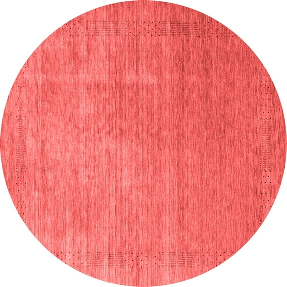 Ahgly Company Indoor Round Abstract Red Contemporary Area Rugs, 5' Round