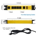 thumbnail image 3 of Protector contra sobretensiones para regleta de alimentación de alta resistencia, regleta de alimentación industrial de 6 salidas con 15 A, regleta de alimentación de metal para taller y jardín con ca, 3 of 5