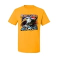 thumbnail image 2 of Wild Bobby, Born To Be Free Blad Eagle and American Flag Cars and Trucks Men's Graphic T-Shirt, Gold, 3XL, 2 of 3
