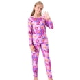 thumbnail image 3 of Topgal Little & Big Girls Tie Dye Yellow Purple Butterfly Pajamas Long Sleeves & Pants 2-Piece Clothes Set Cute Jammies Size 16, 3 of 6