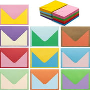100 mini enveloppes 4 x 2,75 pouces 10 couleurs avec cartes Cartes de visite vierges de couleur vive avec enveloppes