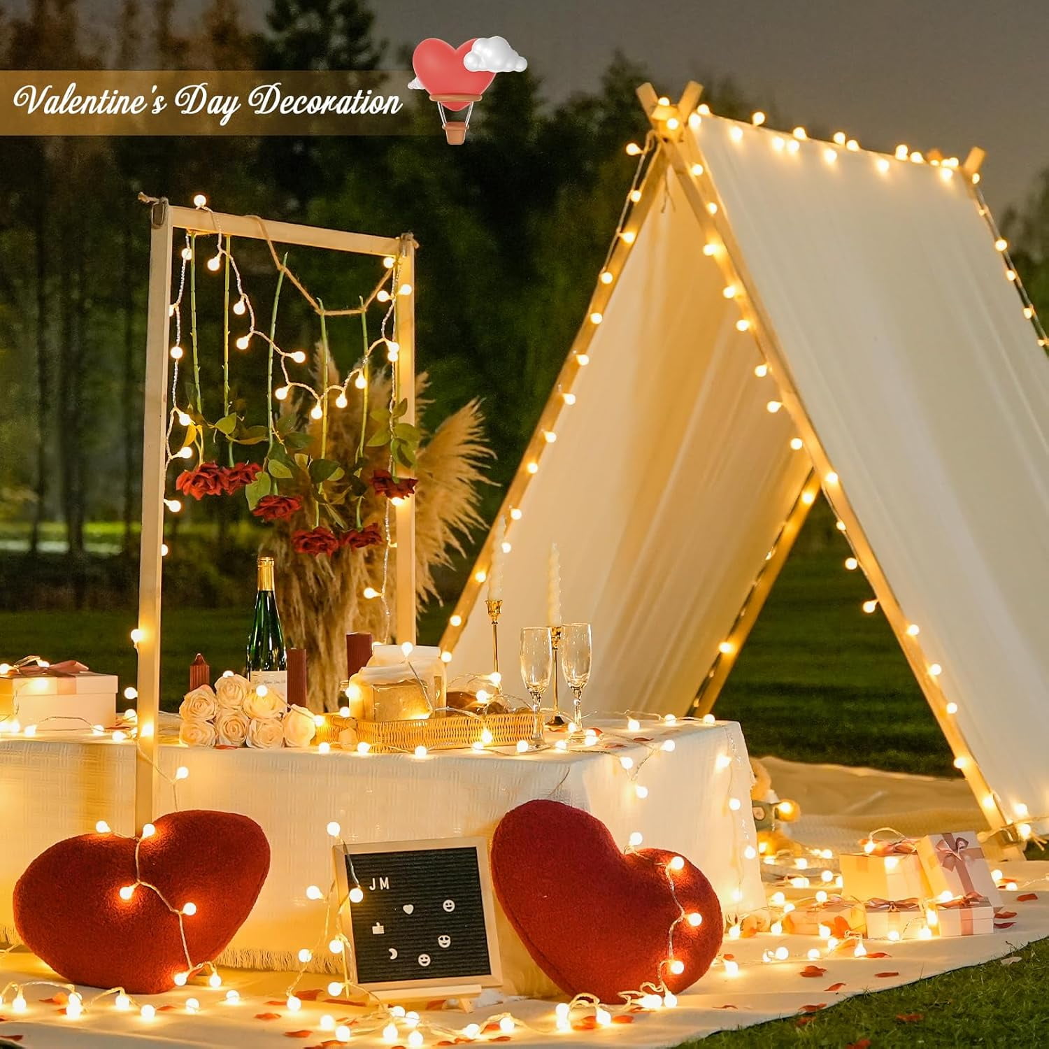 JMEXSUSS 100 LED Connectable Globe String Lights Indoor Bedroom, 33ft Warm White Christmas Lights Plug in with Remote, 8 Mode Hanging Fairy Lights Outdoor for Room Classroom Party Tree Christmas Deco