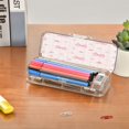 thumbnail image 7 of Plastic Pencil Box Large Capacity Pencil Boxes Clear Boxes with Snap-Tight Lid Stylish Office Supplies Storage Organizer Box Pink Butterfly Knot and Flowers, 7 of 7