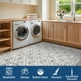 thumbnail image 4 of COZONY 9x12 Washable Area Rug, Distressed Vintage Floral, Non-Slip Low Pile Soft Rug for Living Room, Bedroom, Dining Room, Farmhouse Decor, Ash, 4 of 8