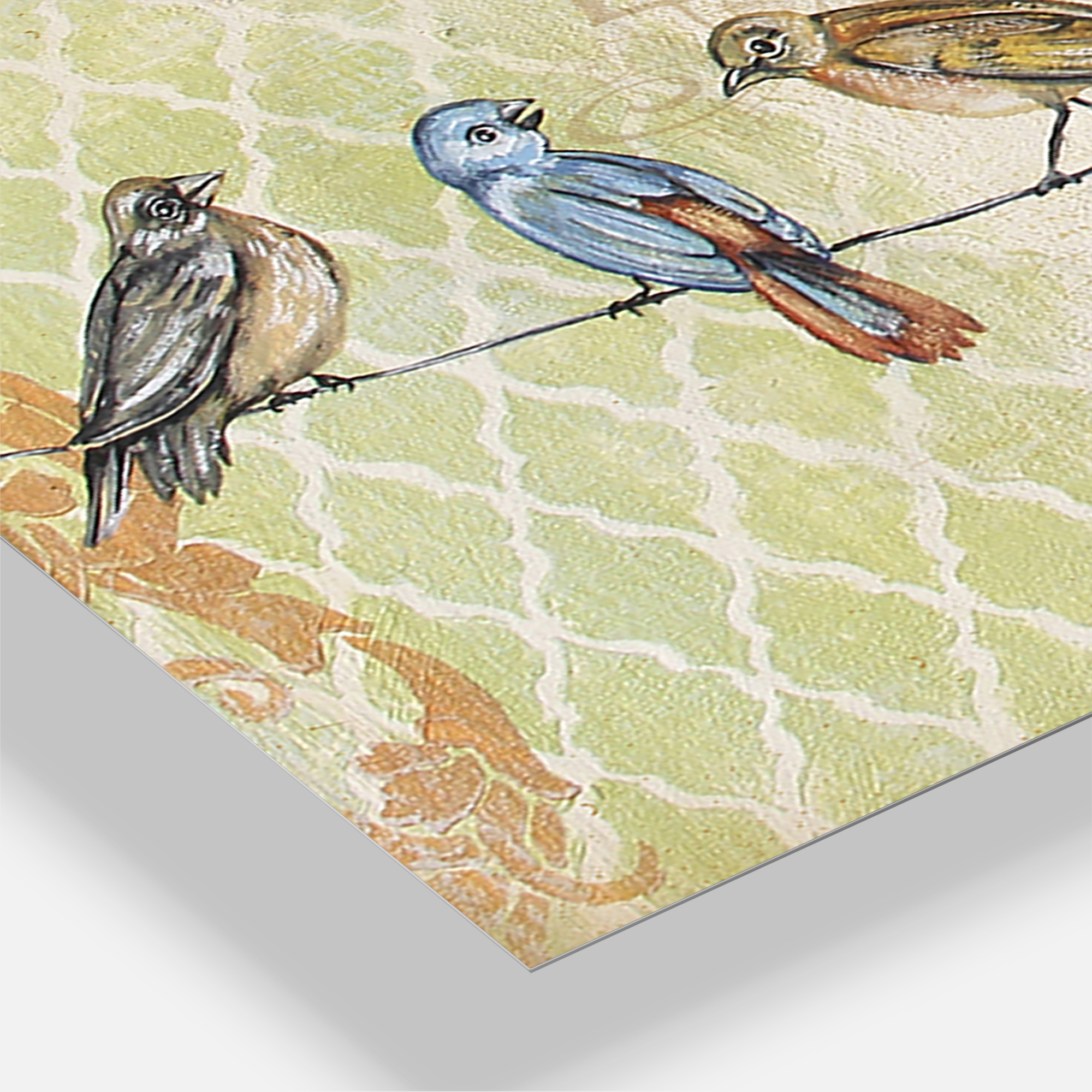 Designart 'Birds Gathered On Wire Paris III' Oversized Cottage Wall Clock