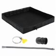 thumbnail image 3 of Plato de ducha plegable y portátil para camping con manguera de desagüe, fabricado en PVC, de fácil instalación. Ideal para caravanas, camping y masco Negro 86cmx86cmx13cm, 3 of 9