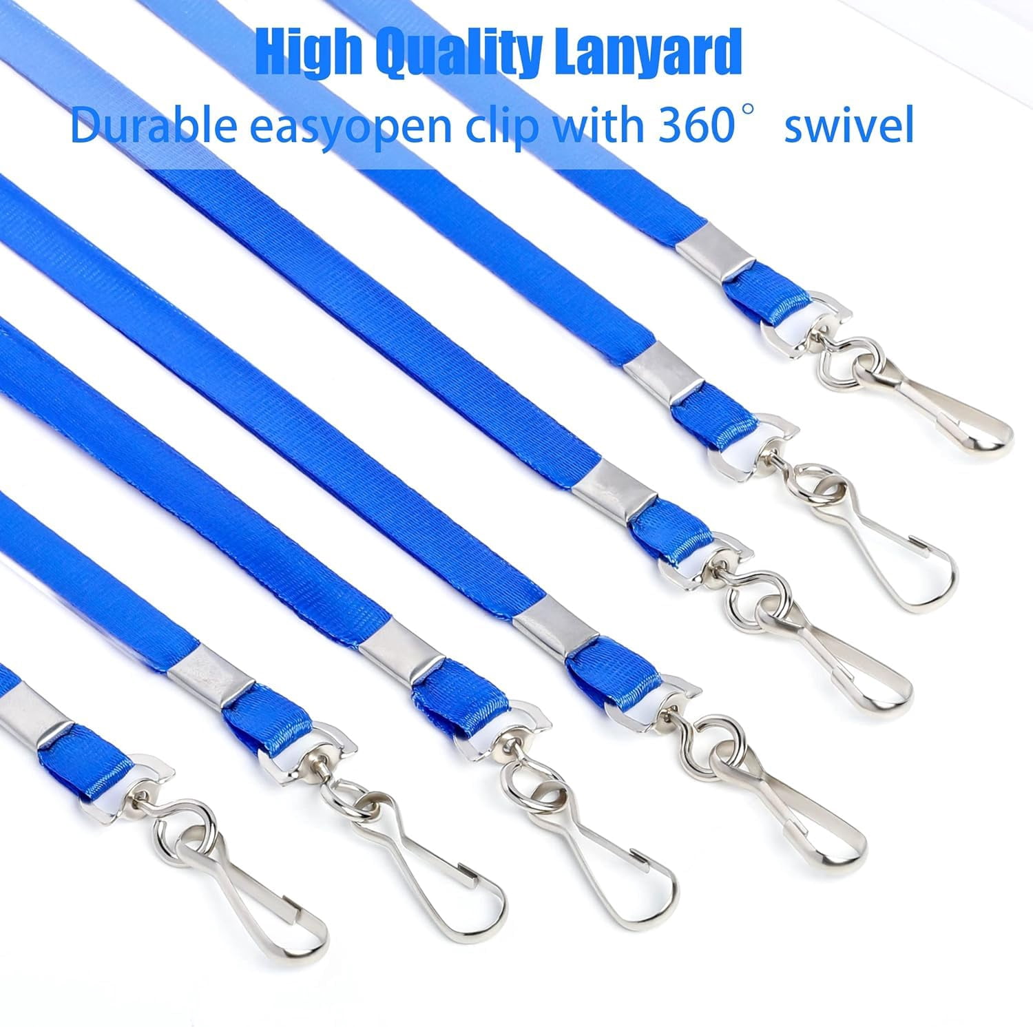 Lanyards For Id Badges Safety Badge Lanyard 36" With Swivel Hook (blue100 Pack)