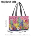 thumbnail image 7 of Pzuqiu Cactus Floral Embroidery Women's Large Capacity Reversible Quilted Tote Bag, Vintage Lightweight Grey Shoulder Hobo Handbag for Work Travel Shopping College Everyday Use, 7 of 7