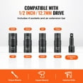 thumbnail image 3 of VEVOR Lug Nut Impact Socket Set 1/2 in Drive Metric and SAE 6-Point Flip Socket, 3 of 9