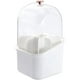 thumbnail image 1 of Soporte cuadrado para brochas de maquillaje, contenedor giratorio de 360 ​​grados para brochas de maquillaje, soporte de maquillaje impermeable con tapa (blanco), 1 of 5