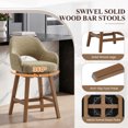 thumbnail image 3 of EOP Modern Swivel Bar Stools Set of 6, 25" Upholstered Counter Height Bar Stools with Wood Legs & Curved Back, Mid Century Bar Chairs for Kitchen Island Pub, Camel, 3 of 12