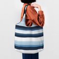 thumbnail image 6 of General Horizontal Straight Lines Stripes Canvas Shoulder Bag, 6 of 7