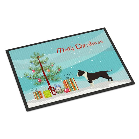 American Staffordshire Terrier Christmas Tree Door Mat