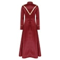 thumbnail image 4 of Choomomo Women Minister Preacher Church Clergy Robe Long Sleeve Cross Metallic Shiny Tunic Dress for Performance Burgundy 3XL, 4 of 5