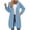 Light Blue, variant on Fanshiluo Women's Zip Up Hoodie Long Jacket, Long Sleeve Casual Open Front Hooded Coat with Pockets,Size S-5XL