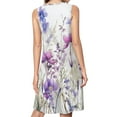 thumbnail image 2 of purple flowers Wildflowers Spring Summer Dresses for Women Fashion T-shirt Dress Casual Sleeveless Loose Sundress with Pockets, 2 of 5