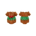thumbnail image 2 of BemeyourBBs Newborn Baby Girls Christmas Outfit Gingerbread Romper Short Sleeves Round Neck Ruffled Jumpsuits Infant Xmas Warm Clothes, 2 of 8